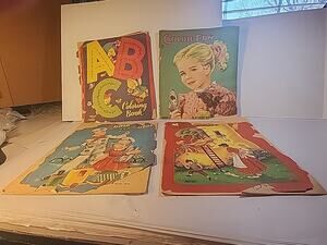 1950s Vintage Childrens Coloring Activity Books Lot Of 4 Not Used